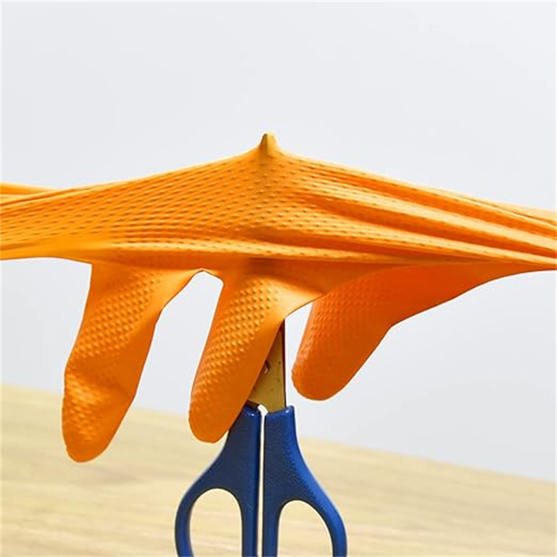 Heavy Duty Orange Nitrile Glov - Nitrile Mechanic Glove review and price